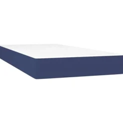 Maison Exclusive - Sengebund af lameller, madras og LED i Blå 80x200cm Stof