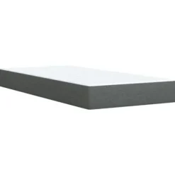 Maison Exclusive - Sengebund med lameller og mørkegrå madras 90x200 cm Stof