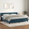 Maison Exclusive - Sengebund med lameller og madras Mørkeblå 200x200cm Velour