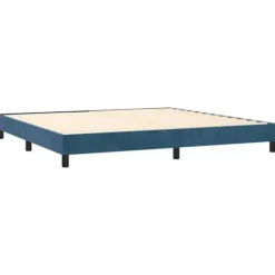 Maison Exclusive - Sengebund med lameller og madras Mørkeblå 200x200cm Velour