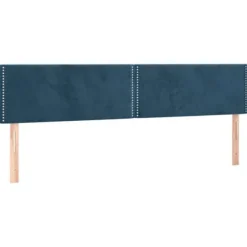 Maison Exclusive - Sengebund med lameller og madras Mørkeblå 200x200cm Velour
