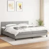 Maison Exclusive - Sengebund med lameller og madras Grå lys 180x200cm Stof