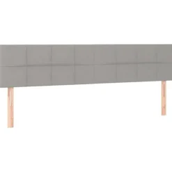 Maison Exclusive - Sengebund med lameller og madras Grå lys 180x200cm Stof