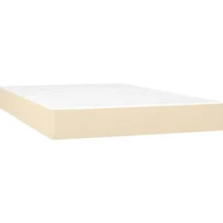 Maison Exclusive - Sengebund med lameller og madras Creme 120x200 cm Stof