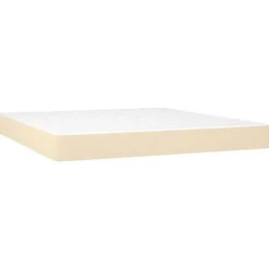 Maison Exclusive - Sengebund med lameller og LED madras Creme 180x200 cm Stof