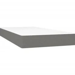 Maison Exclusive - Sengebund med lameller og mørkegrå madras 100x200cm Stof