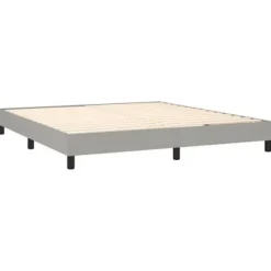 Maison Exclusive - Sengebund med lameller og madras Lys grå 160x200cm Stof