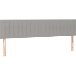 Maison Exclusive - Sengebund med lameller og madras Lys grå 160x200cm Stof