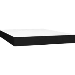 Maison Exclusive - Sengebund med lameller, madras og LED Sort 140x190 cm Stof
