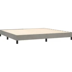 Maison Exclusive - Sengebund med lameller og madras Grå lys 200x200cm Velour