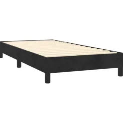 Maison Exclusive - Sengebund med lameller og madras Sort 100x200 cm Velour