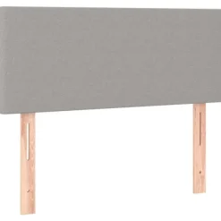 Maison Exclusive - Sengebund med lameller og lysegrå madras 90x190 cmstof