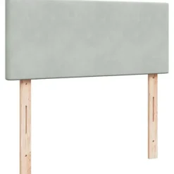 Maison Exclusive - Sengebund med lameller og grålig madras 120x190cm velour