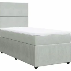 Maison Exclusive - Sengebund med lameller og madras Lys grå 100x200cm Velour
