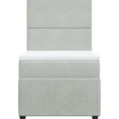 Maison Exclusive - Sengebund med lameller og madras Lys grå 100x200cm Velour
