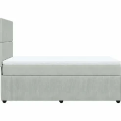 Maison Exclusive - Sengebund med lameller og madras Lys grå 100x200cm Velour