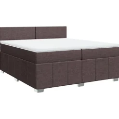 Maison Exclusive - Sengebund med lameller og madras Mørkebrun 200x200 cm