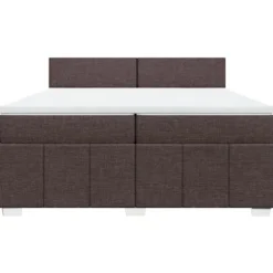Maison Exclusive - Sengebund med lameller og madras Mørkebrun 200x200 cm