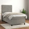Maison Exclusive - Sengebund med lameller og madras Lys grå 80x200 cm Velvet