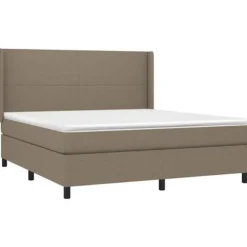 Maison Exclusive - Sengebund med lameller madras LED Taupe 180x200 cm Stof