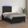 Maison Exclusive - Sengebund med lameller og madras samt LED Sort 120x200 cm