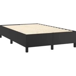 Maison Exclusive - Sengebund med lameller og madras samt LED Sort 120x200 cm