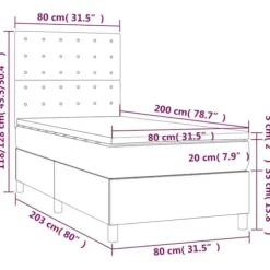 Maison Exclusive - Sengebund med lameller og mørkegrå madras 80x200 cm Stof