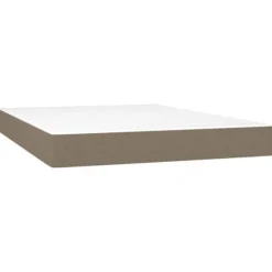 Maison Exclusive - Sengebund med lameller madras og LED Taupe 140x190 cm Stof