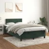 Maison Exclusive - Sengebund med lameller og mørkegrøn madras 120x200cm Velour