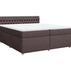 Maison Exclusive - Sengebund med lameller og madras Mørkebrun 200x200 cm