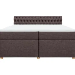 Maison Exclusive - Sengebund med lameller og madras Mørkebrun 200x200 cm