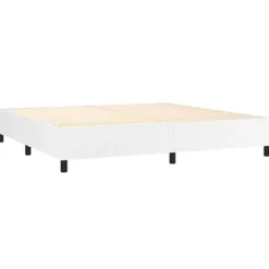 Maison Exclusive - Sengebund med lameller, madras, LED Hvid 200x200 cm Simillæder