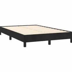 Maison Exclusive - Sengebund med lameller og sort LED madras 120x190 cm fløjlsstof