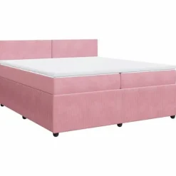Maison Exclusive - Sengebund med lameller og Rose madras 200x200 cm fløjl