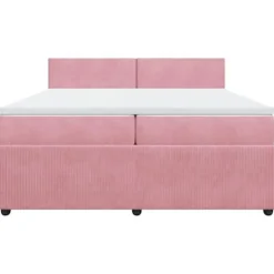 Maison Exclusive - Sengebund med lameller og Rose madras 200x200 cm fløjl