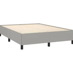 Maison Exclusive - Sengebund med lameller og madras Lys grå 140x200cm Stof