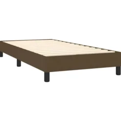 Maison Exclusive - Sengebund med lameller og madras samt LED Mørkebrun 90x200cm
