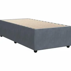 Maison Exclusive - Sengebund med lameller og mørkegrå madras 90x190 cm Velour