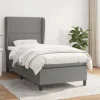 Maison Exclusive - Sengebund med lameller og madras Mørkegrå 90x190 cm Stof