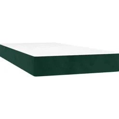 Maison Exclusive - Sengeramme med lameller og mørkegrøjt madras 90x190 cm