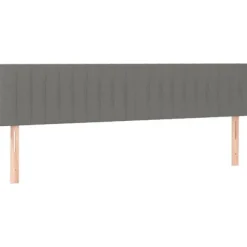 Maison Exclusive - Sengeramme med lameller og madras Mørkegrå 200x200cm Stof