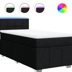 Maison Exclusive - Sengesofa med lamelbund og madras Sort 80x200 cm Stof