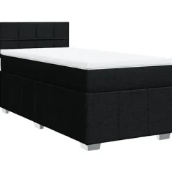 Maison Exclusive - Sengesofa med lamelbund og madras Sort 80x200 cm Stof