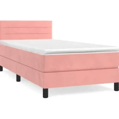 Maison Exclusive - Sengestel med lameller og Rose madras 90x200 cm Velour