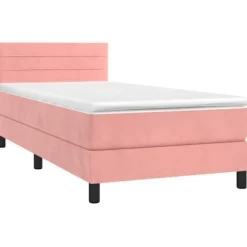 Maison Exclusive - Sengestel med lameller og Rose madras 90x200 cm Velour