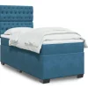 Maison Exclusive - Sengestel med latexbund og blå madras 90x190 cm velour