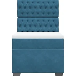 Maison Exclusive - Sengestel med latexbund og blå madras 90x190 cm velour