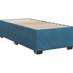 Maison Exclusive - Sengestel med latexbund og blå madras 90x190 cm velour
