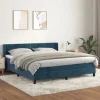 Maison Exclusive - Sengestel med lameller og mørkeblå madras 160x200cm Velours