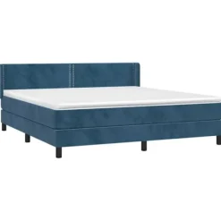 Maison Exclusive - Sengestel med lameller og mørkeblå madras 160x200cm Velours